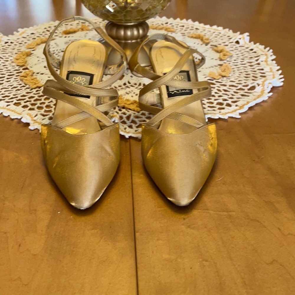 Gold Fabric Heels